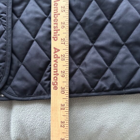 Burberry London Jacket Womens Medium Diamond Quilt Button Nova Check Lined Navy - Picture 5 of 8
